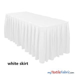 Load image into Gallery viewer, Polyester Table Skirt Fabric | Shirred Table Skirts | 29&quot; x 13.5Ft | Sold By Piece or Wholesale Box | Fabric mytextilefabric By Piece White 
