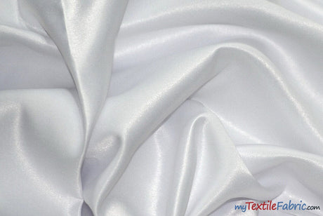 Stretch Matte Satin Peau de Soie Fabric | 60" Wide | Stretch Duchess Satin | Stretch Dull Lamour Satin for Bridal, Wedding, Costumes, Bridesmaid Dress Fabric mytextilefabric Yards White 