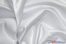 Load image into Gallery viewer, Stretch Matte Satin Peau de Soie Fabric | 60&quot; Wide | Stretch Duchess Satin | Stretch Dull Lamour Satin for Bridal, Wedding, Costumes, Bridesmaid Dress Fabric mytextilefabric Yards White 