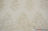 Camilla Embroidery Fabric | Bridal Lace Design YX 1098 | 52" Wide | Fabric mytextilefabric Yards White 