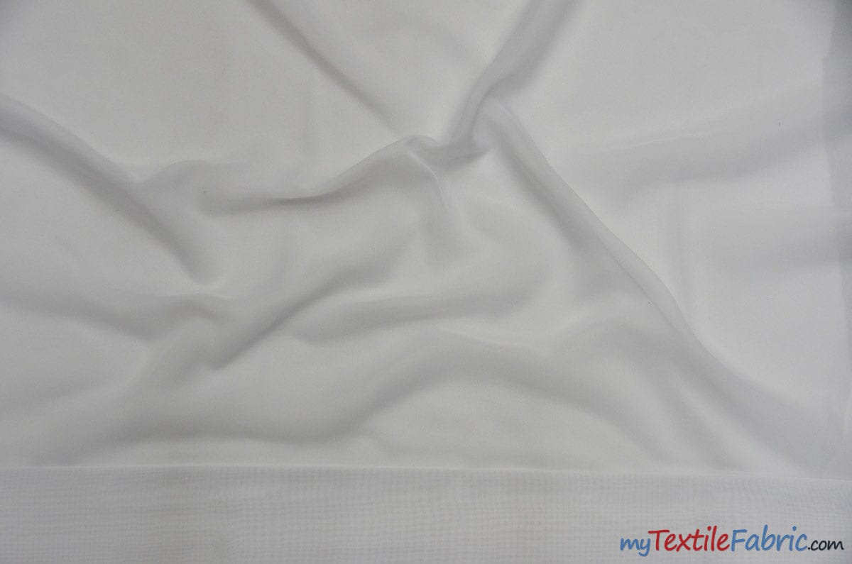 Chiffon Fabric | Super Soft & Flowy | 60" Wide | Sample Swatch | Fabric mytextilefabric Sample Swatches White 