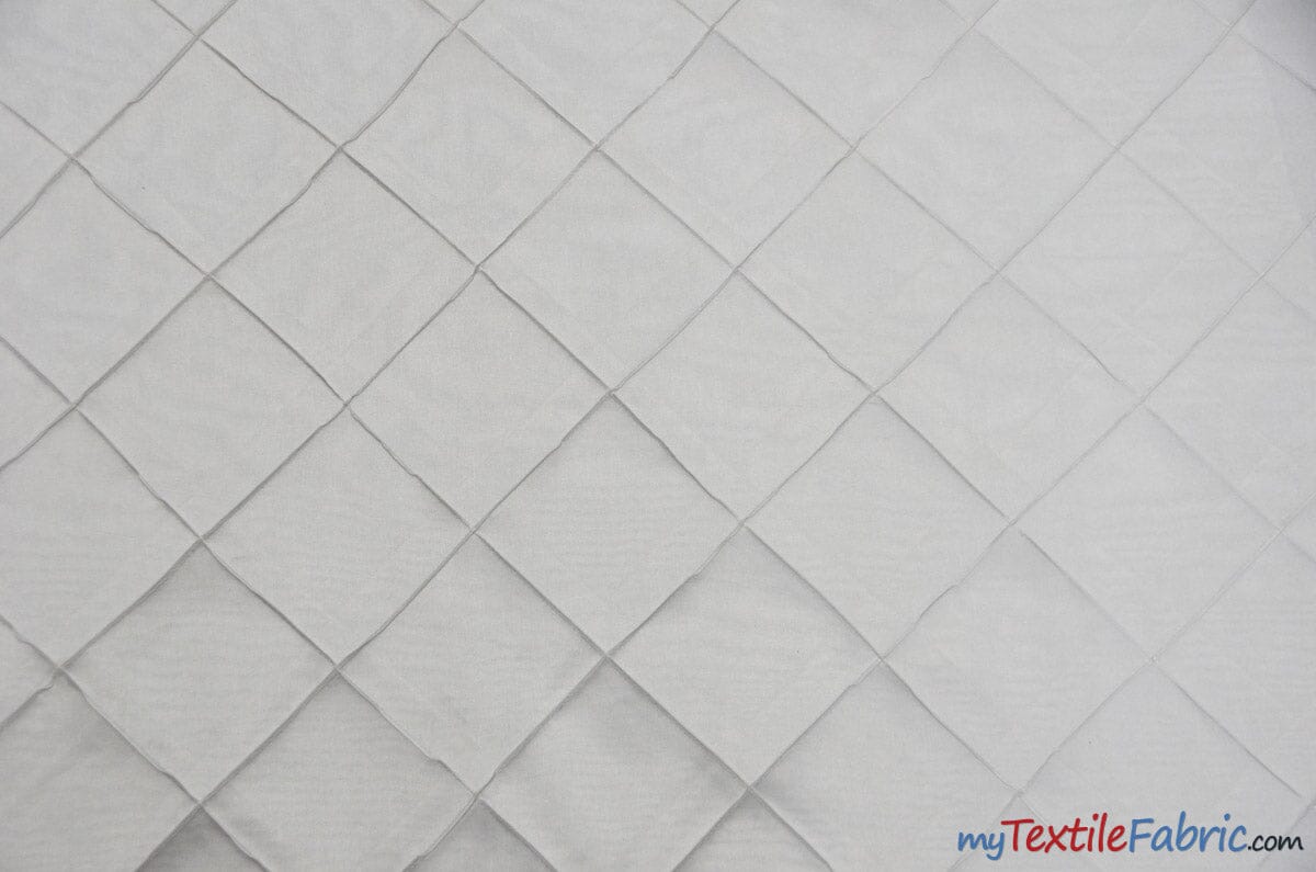 Taffeta Pintuck Fabric | 4"x4" Diamond | Diamond Taffeta Fabric | 58" Wide | Multiple Colors | Wholesale Bolt | Fabric mytextilefabric Bolts White 