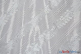 Forest Taffeta Embroidery | Hanging Leaf Taffeta | 54" Wide | Multiple Colors | Fabric mytextilefabric Yards White 