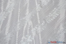 Load image into Gallery viewer, Forest Taffeta Embroidery | Hanging Leaf Taffeta | 54&quot; Wide | Multiple Colors | Fabric mytextilefabric Yards White 