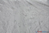 Aurora Taffeta Embroidery | Embroidered Floral Taffeta | 54" Wide | Multiple Colors | Fabric mytextilefabric Yards White 