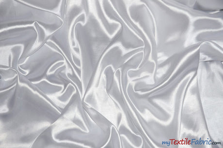 Silky Soft Medium Satin Fabric | Lightweight Event Drapery Satin | 60" Wide | Economic Satin by the Wholesale Bolt | Fabric mytextilefabric Bolts White 0001 