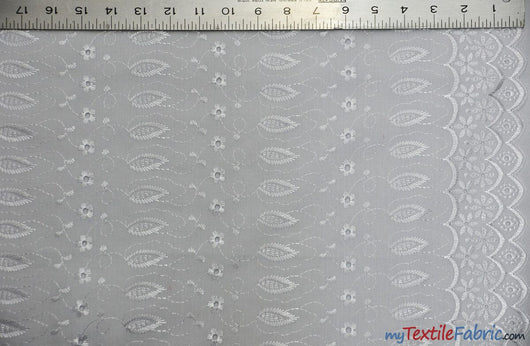 Polyester Cotton Eyelet Embroidery | Double Sided Border | 45