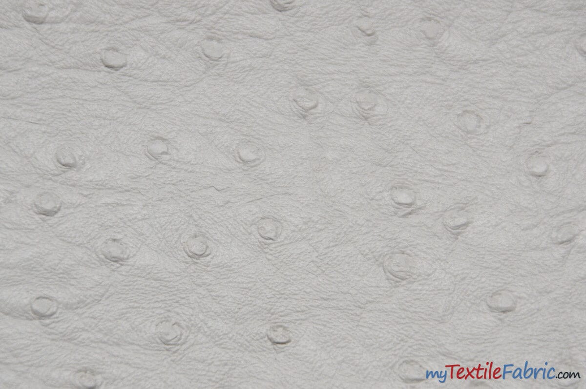 Ostrich Vinyl Fabric | Imitation Ostrich Leather | 54" Wide | Upholstery Weight Fabric | Fabric mytextilefabric Yards White 