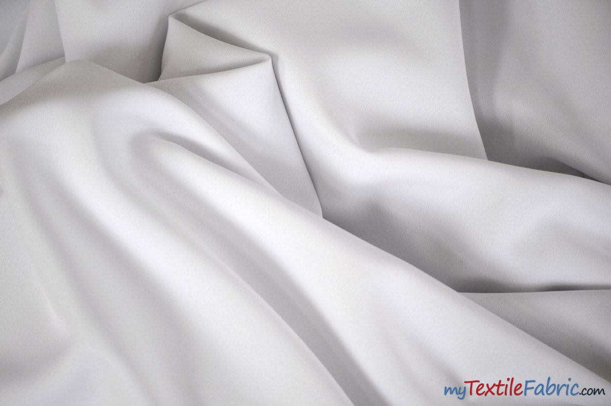 Scuba Double Knit Fabric | Basic Wrinkle Free Polyester Fabric with Mechanical Stretch | 60" Wide | Multiple Colors | Poly Knit Fabric | Fabric mytextilefabric Yards White 