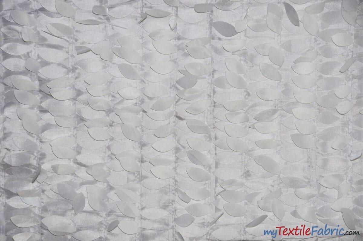 Leaf Taffeta | Hanging Leaf Taffeta | 57" Wide | Multiple Colors Available | Fabric mytextilefabric Yards White 