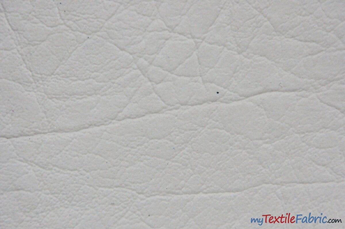 Heavy Duty Textured Vinyl | Upholstery Weight Vinyl | 54" Wide | Multiple Colors | Imitation Leather | Fabric mytextilefabric Yards White 