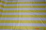 3.5" Stripe Satin Print | Dull Satin Print | 58/60" Wide | Multiple Colors | Stripe Satin Print Fabric | Fabric mytextilefabric Yards Yellow White 3.5 Inch Stripe 