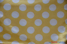 Load image into Gallery viewer, Polka Dot Satin | Soft Satin Polka Dot Charmeuse Fabric | 60&quot; Wide | Fabric mytextilefabric Yards Yellow Polka Dot 