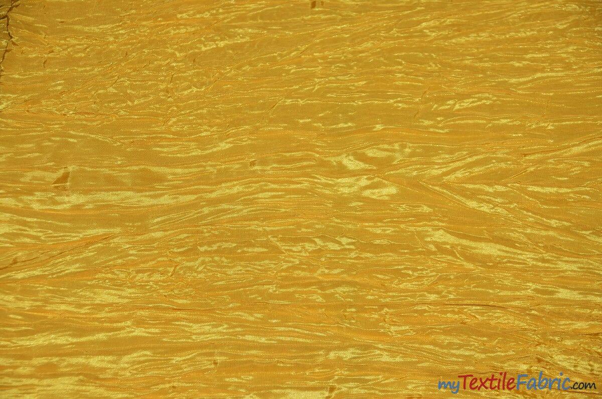 Crease Taffeta Fabric | Crush Taffeta | 52" Wide | Wholesale Bolt | Multiple Colors | Fabric mytextilefabric Bolts Yellow 