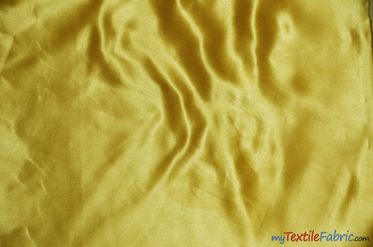 Bridal Satin Fabric | Shiny Bridal Satin | 60" Wide | Multiple Colors | Continuous Yards | Fabric mytextilefabric Yards Yellow 