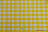 Gingham Checkered Fabric | Polyester Picnic Checkers | 1" x 1" | 60" Wide | Tablecloths, Curtains, Drapery, Events, Apparel | Fabric mytextilefabric Yards Yellow White 