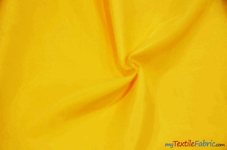 Polyester Silky Habotai Lining | 58" Wide | Super Soft and Silky Poly Habotai Fabric | Continuous Yards | Multiple Colors | Digital Printing, Apparel Lining, Drapery and Decor | Fabric mytextilefabric Yards Yellow 