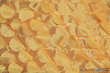 Load image into Gallery viewer, Petal Taffeta Fabric | Hanging Round Petal Taffeta | 57&quot; Wide | Multiple Colors Fabric mytextilefabric Yards Yellow 