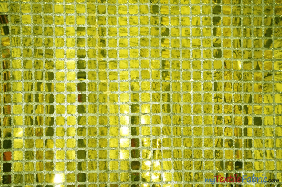 Square Sequins Fabric | Quad Sequins Fabric | 45" Wide | Multiple Colors | Decor and Costumes | Fabric mytextilefabric Yards Yellow 