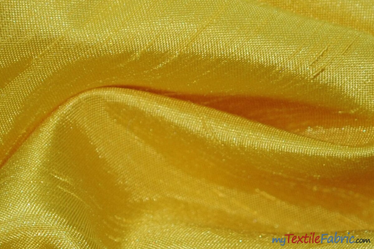 Shantung Satin Fabric | Satin Dupioni Silk Fabric | 60" Wide | Multiple Colors | Sample Swatch | Fabric mytextilefabric Sample Swatches Yellow 