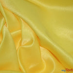 Load image into Gallery viewer, L&#39;Amour Satin Fabric | Polyester Matte Satin | Peau De Soie | 60&quot; Wide | Wholesale Bolt | Wedding Dress, Tablecloth, Multiple Colors | Fabric mytextilefabric Bolts Yellow 
