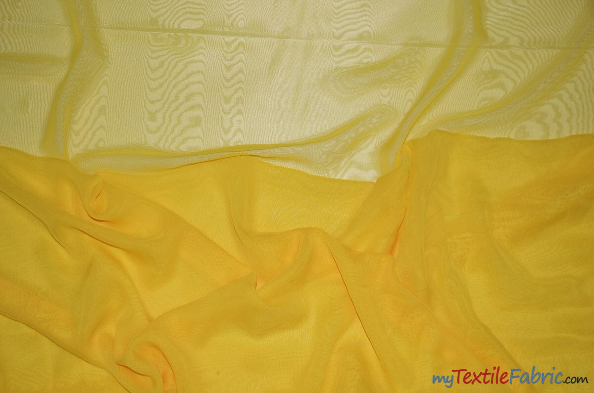 Two Tone Chiffon Fabric | Iridescent Chiffon Fabric | 60" Wide | Clean Edge | Multiple Colors | Sample Swatches | Fabric mytextilefabric Sample Swatches Yellow 