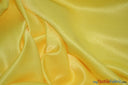 L'Amour Satin Fabric | Polyester Matte Satin | Peau De Soie | 60" Wide | Continuous Yards | Wedding Dress, Tablecloth, Multiple Colors | Fabric mytextilefabric Yards Yellow 