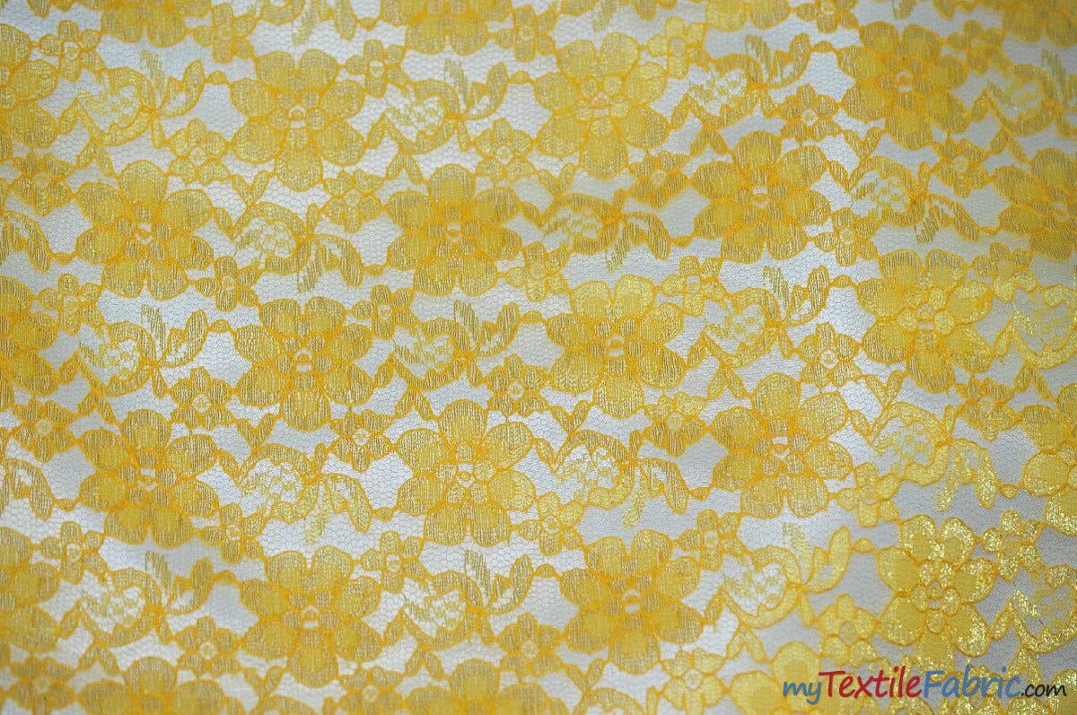 Raschel Lace Fabric | 60" Wide | Vintage Lace Fabric | Bridal Lace, Decoration, Curtain, Tablecloth | Boutique Lace Fabric | Floral Lace Fabric | Fabric mytextilefabric Yards Yellow 