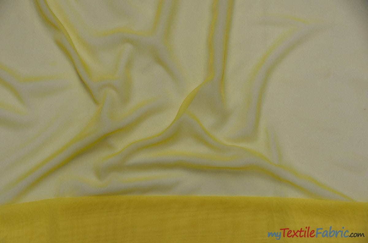Chiffon Fabric | Super Soft & Flowy | 60" Wide | Sample Swatch | Fabric mytextilefabric Sample Swatches Yellow 