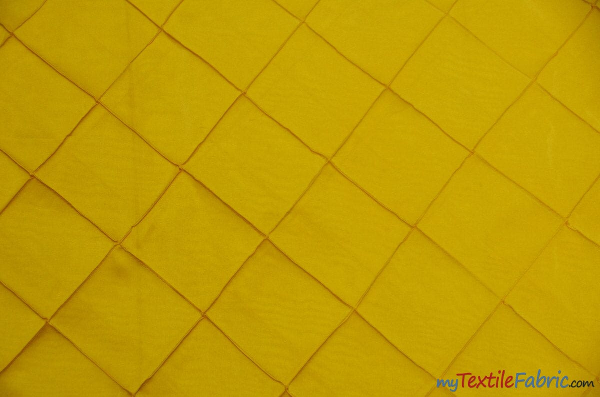 Taffeta Pintuck Fabric | 4"x4" Diamond | Diamond Taffeta Fabric | 58" Wide | Multiple Colors | Wholesale Bolt | Fabric mytextilefabric Bolts Yellow 