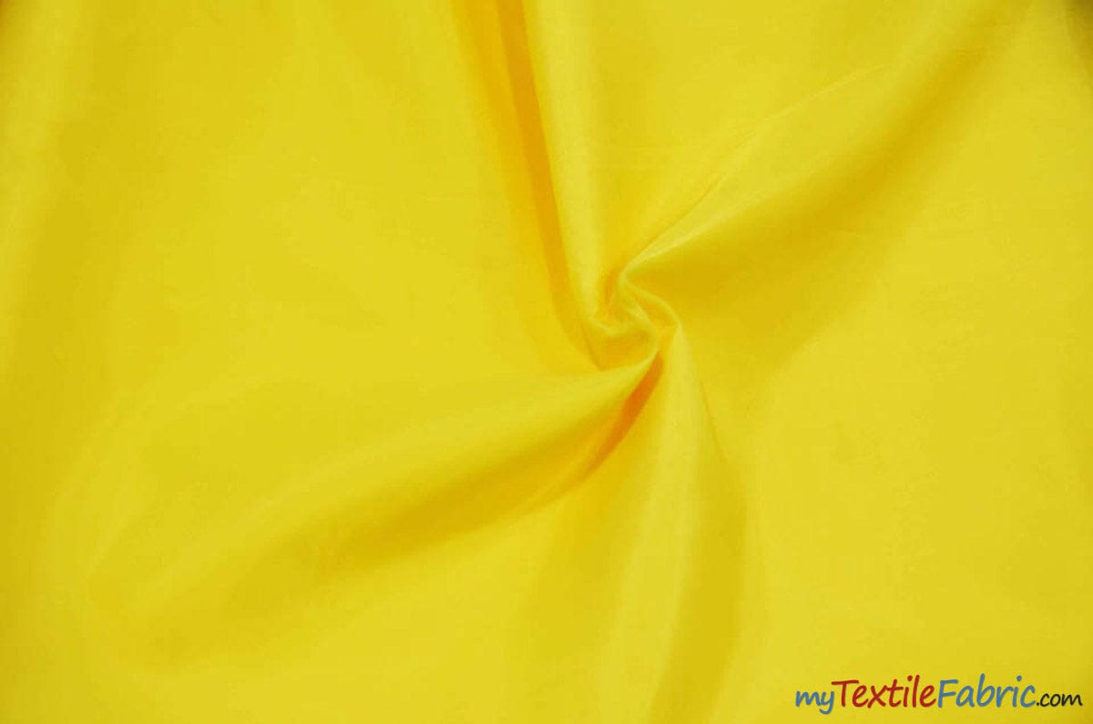 Polyester Lining Fabric | Woven Polyester Lining | 60" Wide | Sample Swatch | Imperial Taffeta Lining | Apparel Lining | Tent Lining and Decoration | Fabric mytextilefabric Sample Swatches Yellow 