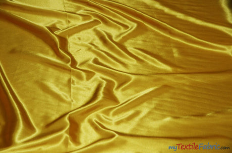 Silky Soft Medium Satin Fabric | Lightweight Event Drapery Satin | 60" Wide | Economic Satin by the Wholesale Bolt | Fabric mytextilefabric Bolts Yellow 0019 