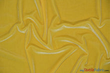 Load image into Gallery viewer, Soft and Plush Stretch Velvet Fabric | Stretch Velvet Spandex | 58&quot; Wide | Spandex Velour for Apparel, Costume, Cosplay, Drapes | Fabric mytextilefabric Yards Yellow 