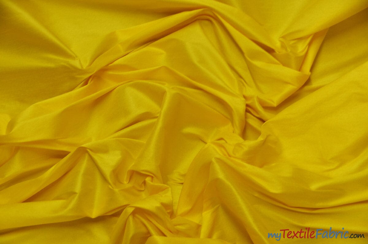 Polyester Silk Fabric | Faux Silk | Polyester Dupioni Fabric | Sample Swatch | 54" Wide | Multiple Colors | Fabric mytextilefabric Sample Swatches Yellow 