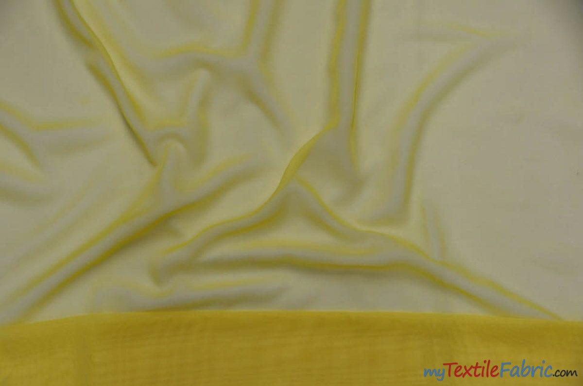 Double Georgette Fabric | 100% Polyester | 60" Wide | Multiple Colors | Poly Georgette Fabric | Fabric mytextilefabric Yards Yellow 