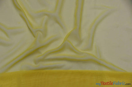 Double Georgette Fabric | 100% Polyester | 60" Wide | Multiple Colors | Poly Georgette Fabric | Fabric mytextilefabric Yards Yellow 